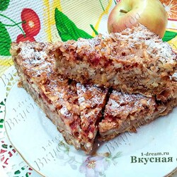 Насыпной пирог с яблоками на 3 стакана в духовке