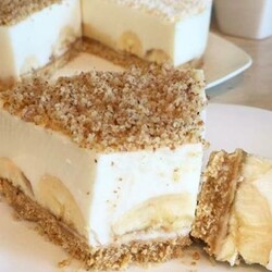 Творожный чизкейк с бананом без выпечки