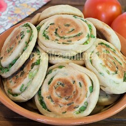 ✔️Постные лепёшки на сковороде рецепт без дрожжей, с зелёным луком