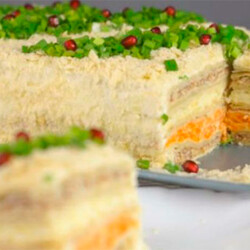 Закусочный торт «Наполеон». Самый вкусный торт-салат на праздничный стол