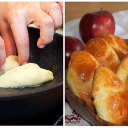 Быстрые пирожки с яблоками! Без духовки и без дрожжей