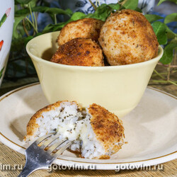 Рисовые шарики с моцареллой (супли аль телефоно). Рецепт с фото