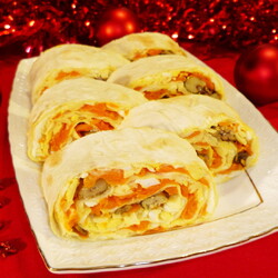 Рулет из лаваша со шпротами