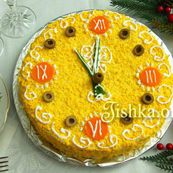 Закусочный торт из вафельных коржей "Мимоза"