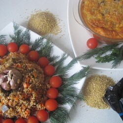 Плов с грибами и булгуром