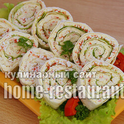 Лаваш с крабовыми палочками и плавленым сыром «Дежа Вю» - Домашний Ресторан