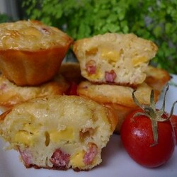 Маффины с сыром и колбасой рецепт