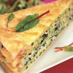 Наполеон со шпинатом, листьями черемши и капустой, пошаговый рецепт с фото