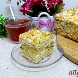 Наполеон из готового теста со сгущёнкой и яблоками - пошаговый рецепт с фото
