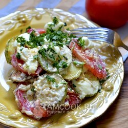 Салат из жаренных кабачков — рецепт с фото