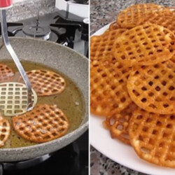 Хрустящий десерт, приготовленный с помощью картофельной толкушки