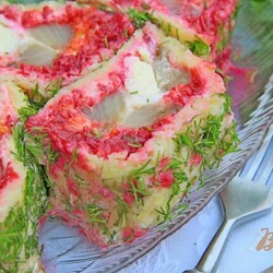 Сельдь под шубой в виде роллов - пошаговый рецепт с фото