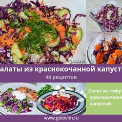 Салаты из краснокочанной капусты, 48 рецептов, фото-рецепты