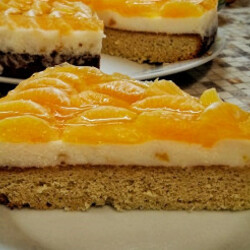 Бисквитный торт с мандаринами в желе. Рецепт