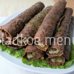 Печёночные блинчики с сыром и зеленью