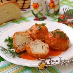 Тефтели из индюшиного фарша с цветной капустой фото рецепт приготовления