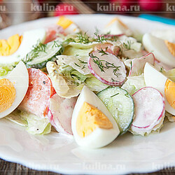 Cалат с редиской и яйцами – рецепт приготовления с фото от Kulina.Ru