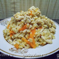 Плов из перловки с курицей. Рецепт с фото