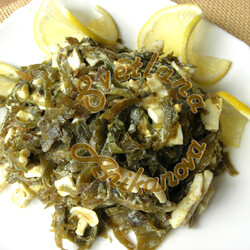 Салат из морской капусты с кальмарами (без майонеза)