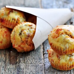 Маффины с ветчиной и сыром — рецепт с фото