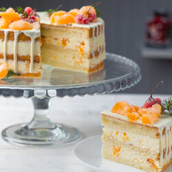 Торт с мандаринами на новый год и рождество