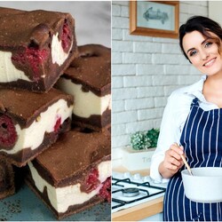 Два десерта в одном: вкуснейший брауни-чизкейк с ягодами от Лизы Глинской