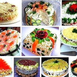 Подборка лучших рецептов салатов-тортов, которые всегда украсят Ваш праздничный стол !!!!