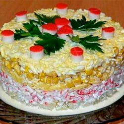 Салат ананасовый слоеный. Вкуснейшая закуска