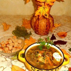 Баклажаново-грибной суп