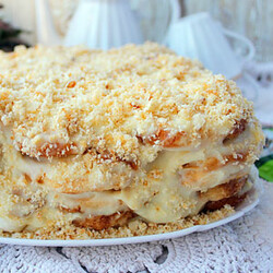 Ленивый Наполеон из печенья ушки рецепт торта