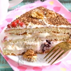 Торт из готовых бисквитных коржей — рецепт с фото