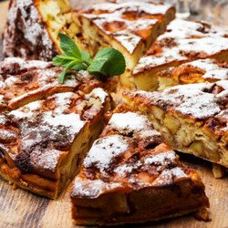 Очаровательный яблочный пирог с орехами и какао