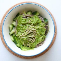 Лапша соба с зеленым соусом, пошаговый рецепт с фото