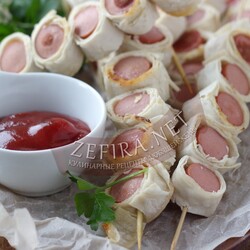 Оригинальная закуска – сосиска в лаваше