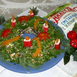 Салат новогодний венок с майонезом махеевъ #махеевъ_чудеса_за_полчаса