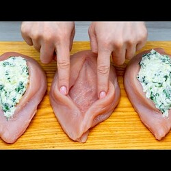 I’m cooking them at every 3 days - boats made of chicken breast, in the oven