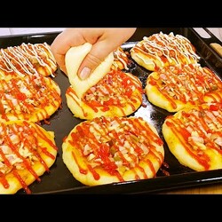 лепешки в духовке из жидкого теста за 15 мин начинка любая