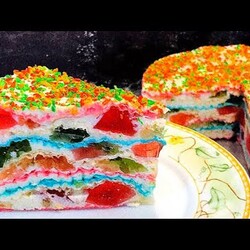 Торт"БИТОЕ СТЕКЛО по новому рецепту! Готовится за 10 минут