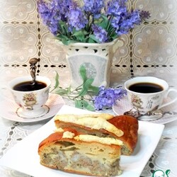 Пирог с печенью и рисом