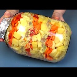 РЕЦЕПТ УЖИНА из серии "Все сложила и забыла", но как же ЭТО ВКУСНО! Ужин в 3-л банке для всей семьи