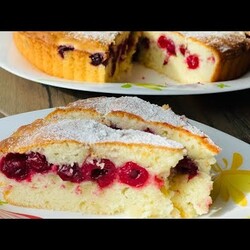 Приготовите за 5 минут ! Все гости будут просить рецепт ! ПИРОГ С ВИШНЕЙ готовим только так ! Вкусно