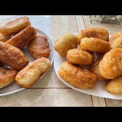 Пирожки с печенью-объедение! Тесто для жареных пирожков стало одно из любимых. Ещё вкусный салатик.