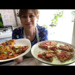 Ленивая пицца на сковороде. Тесто за 3 минуты. Приготовила одну, а за ней вторую.