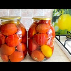 Вкусно на зиму. Просто заполните банку помидорами. Самые ленивые  маринованные помидоры.