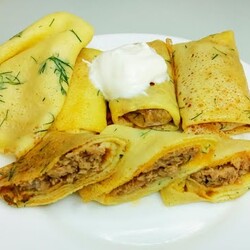 НЕЖНЫЕ,тонкие блинчики с СОЧНОЙ мясной начинкой*аппетитные и ВКУСНЫЕ