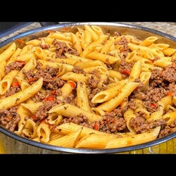 Потрясающее Блюдо из Фарша на Одной Сковороде. Получается много и сытно! Макароны с мясной подливой.