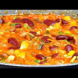 Фасоль с овощами в томатном соусе! Как же это ВКУСНО! Самое вкусное овощное блюдо с фасолью в томате