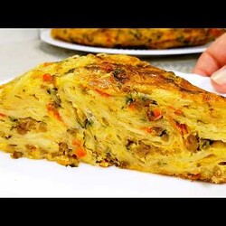 Потрясающе Вкусное, Сытное БЛЮДО НА СКОВОРОДЕпирог с лавашем