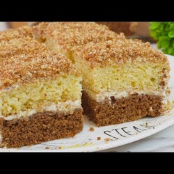 Пирог "День и Ночь", а по вкусу как Торт: все смешиваю ложкой и в духовку