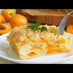 ПИРОГ С АБРИКОСАМИ Без возни с тестом. Готовится моментально, вкус потрясающий! Очень Вкусно!